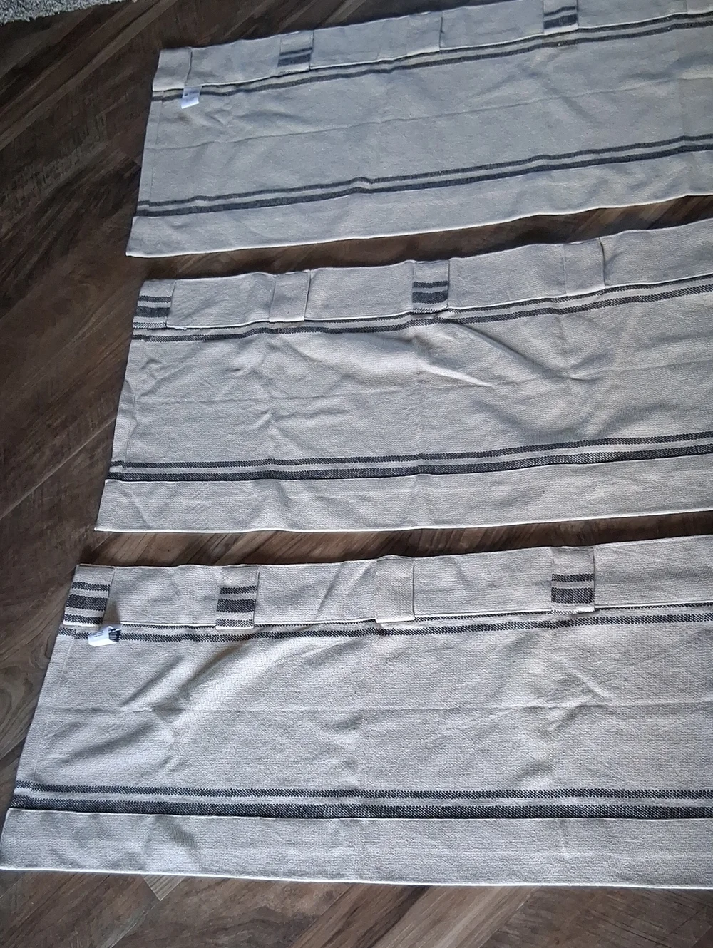 Set Of‎ 3 farmhouse style grain sack look Valances 70